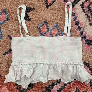 Aritzia Little Moon Pink and White Top